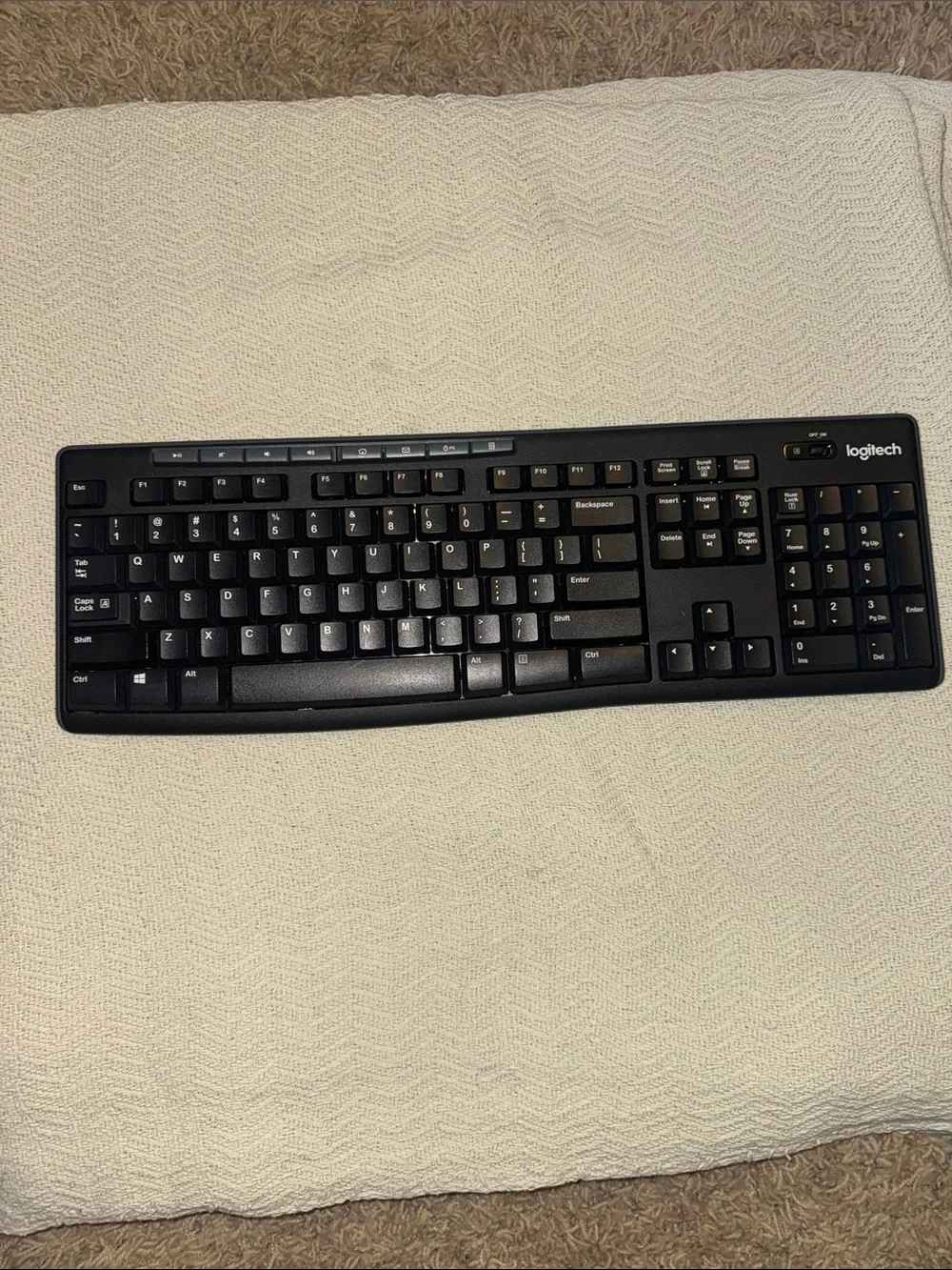 Logitech Black Full-Size Wireless Keyboard with Numeric Keypad